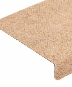 Tappetini Per Scale Autoadesivi 15 Pz 65x21x4 Cm Crema Bordo Rettangolare