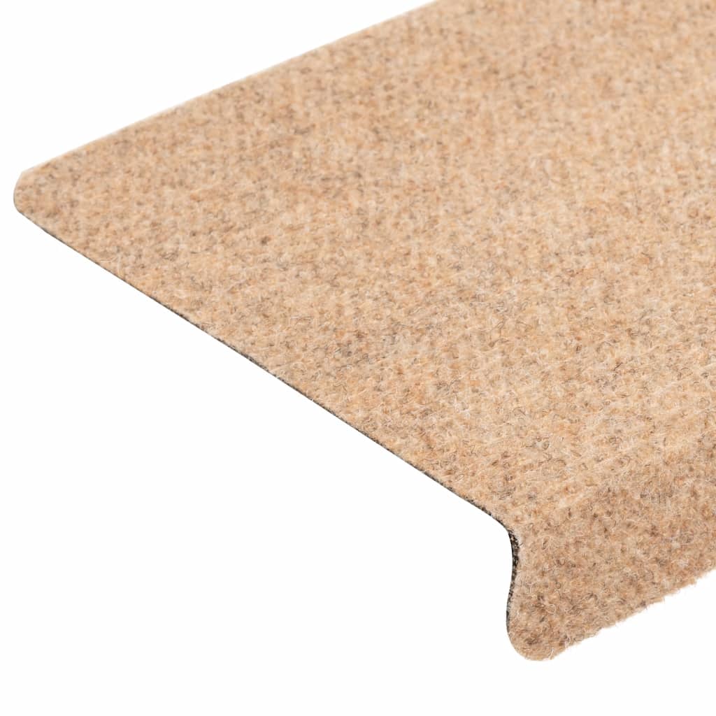 Tappetini Per Scale Autoadesivi 15 Pz 65x21x4 Cm Crema Bordo Rettangolare