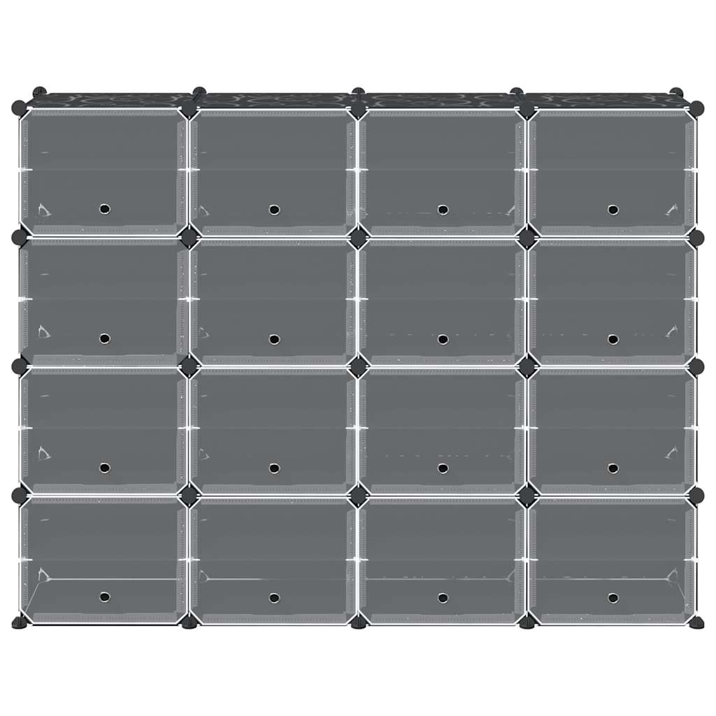 Organizzatore Portaoggetti Con 16 Cubi E Ante Trasparenti In pp - Image 5