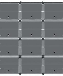 Organizzatore Portaoggetti Con 12 Cubi E Ante Trasparenti In pp