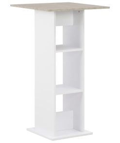 Tavolo Da Bar Bianco E Cemento 60x60x110 cm