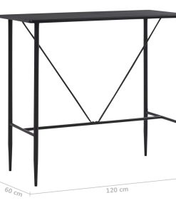 Tavolo Da Bar Nero 120x60x110 Cm In Mdf