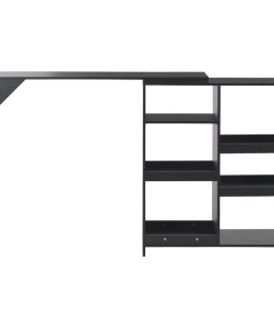 Tavolo Da Bar Con Scaffale Mobile Nero 138x39x110 cm