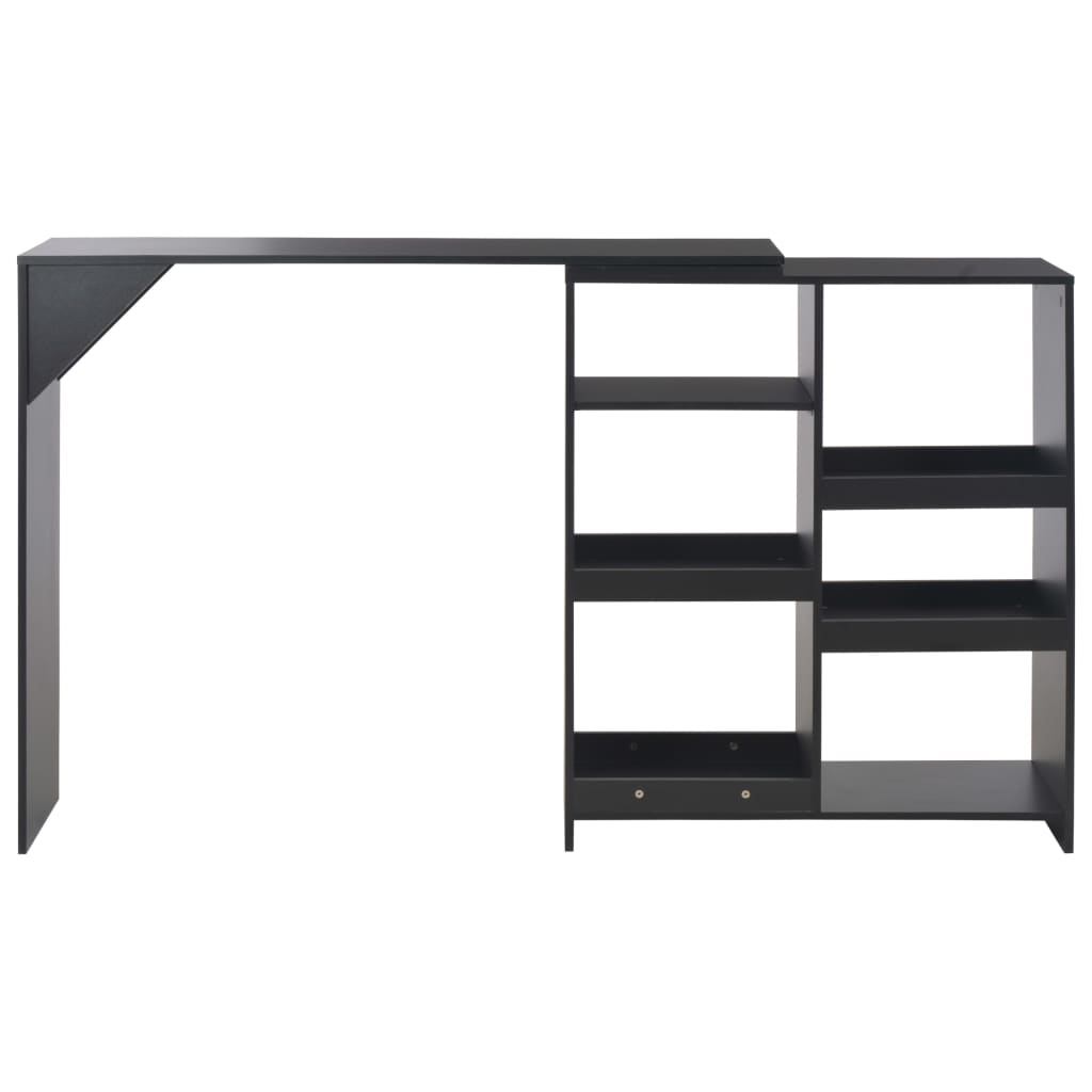 Tavolo Da Bar Con Scaffale Mobile Nero 138x39x110 cm