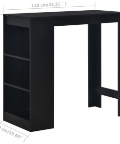 Tavolo Da Bar Con Ripiano Nero 110x50x103 cm