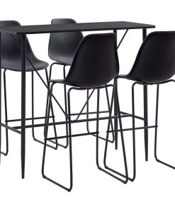 Set Da Bar 5 Pz In Plastica Nero