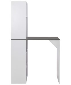Tavolo Da Bar Con Mobiletto Bianco 115x59x200 cm