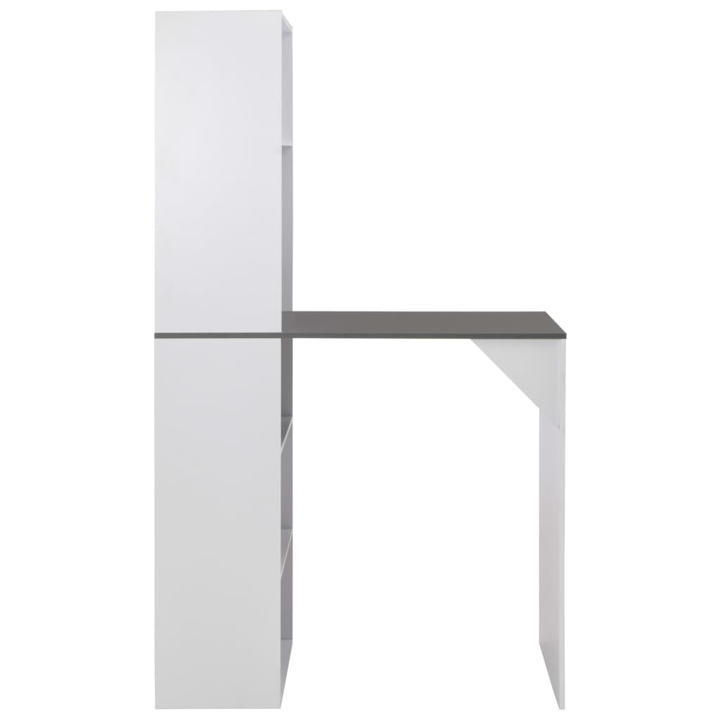 Tavolo Da Bar Con Mobiletto Bianco 115x59x200 cm