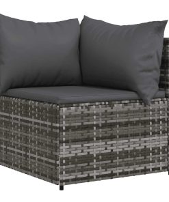 Divani Angolari Da Giardino Con Cuscini 2pz Polyrattan Grigio