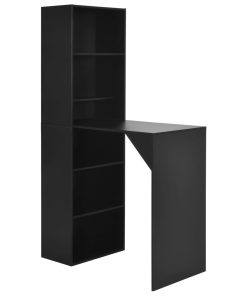 Tavolo Da Bar Con Mobiletto Nero 115x59x200 cm