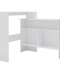 Tavolo Da Bar A 2 Livelli Bianco 130x40x120