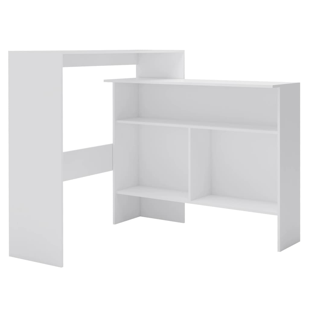 Tavolo Da Bar A 2 Livelli Bianco 130x40x120