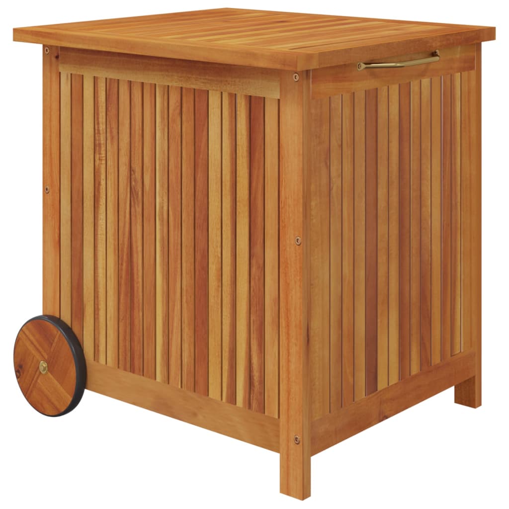 Contenitore Giardino Con Ruote 60x50x58cm Legno Massello Acacia