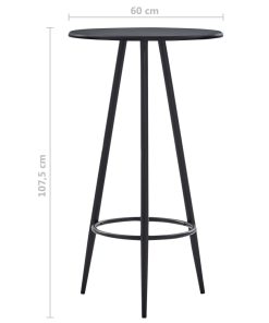 Tavolo Da Bar Nero 60x107,5 Cm In Mdf