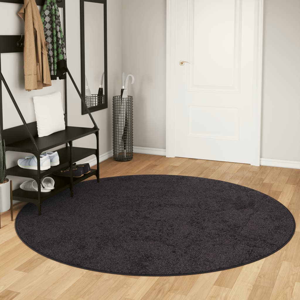 Tappeto Lavabile Antracite Ø 200 Cm Antiscivolo - Image 3