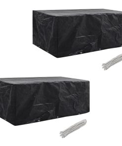 Coperture Arredi Giardino 2pz Polyrattan 8 Persone 229x113 cm