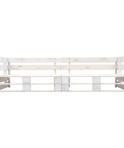 Divano Da Giardino A 2 Posti Su Pallet Bianco In Legno