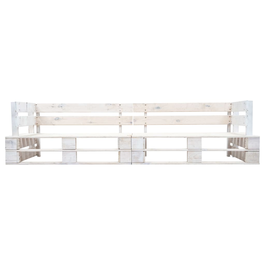 Divano Da Giardino A 2 Posti Su Pallet Bianco In Legno