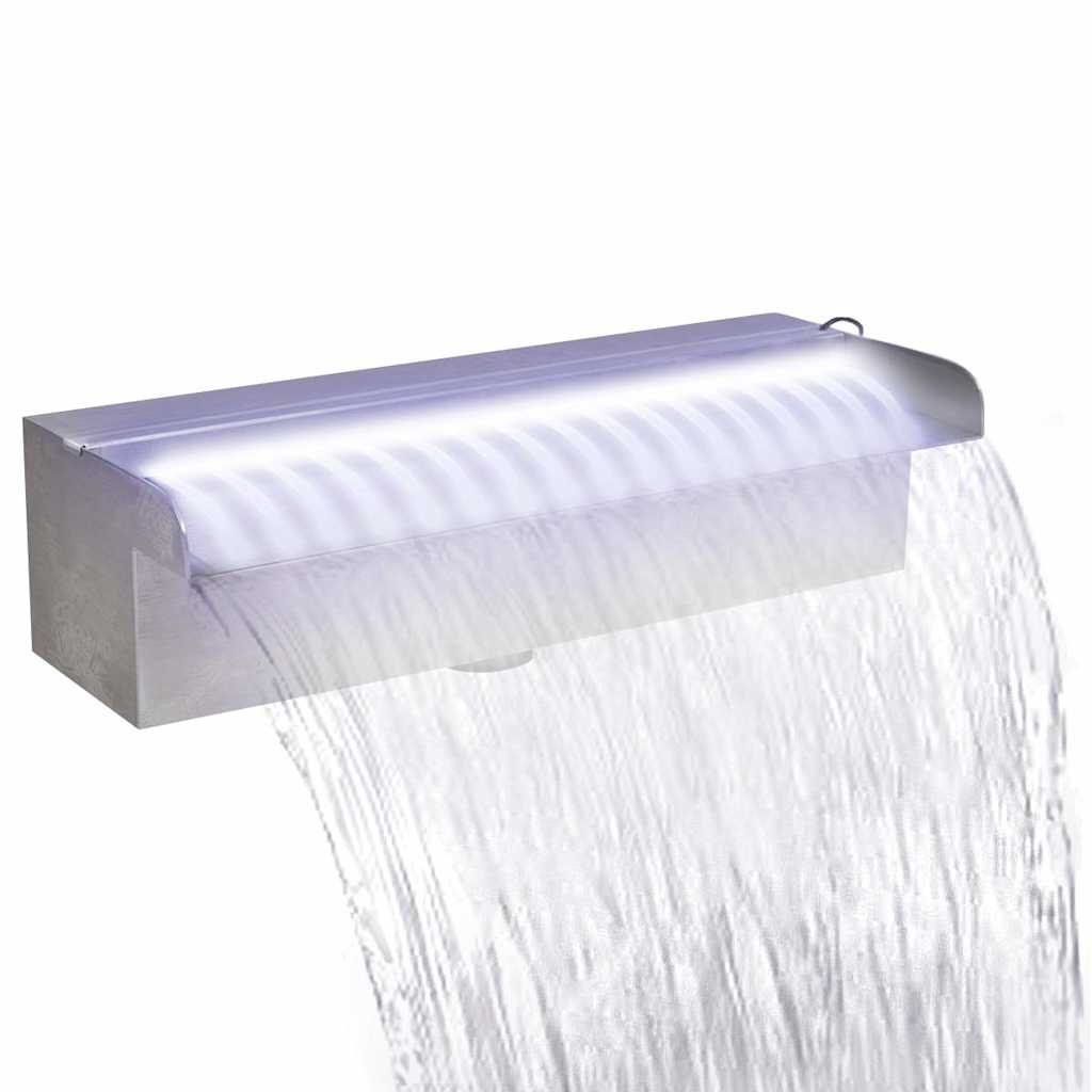 Cascata Per Laghetto Rettangolare Con Led In Acciaio Inox 30 cm - Image 6