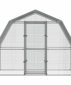 Voliera Con Anta Argento In Acciaio Zincato