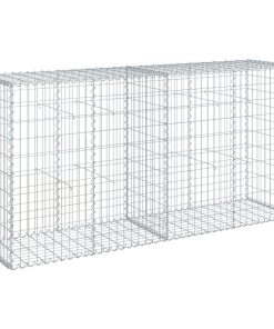 Cesto Gabbione Con Copertura 200x50x100 Cm In Ferro Zincato