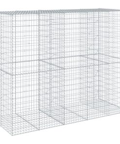 Cesto Gabbione Con Copertura 250x100x200 Cm In Ferro Zincato