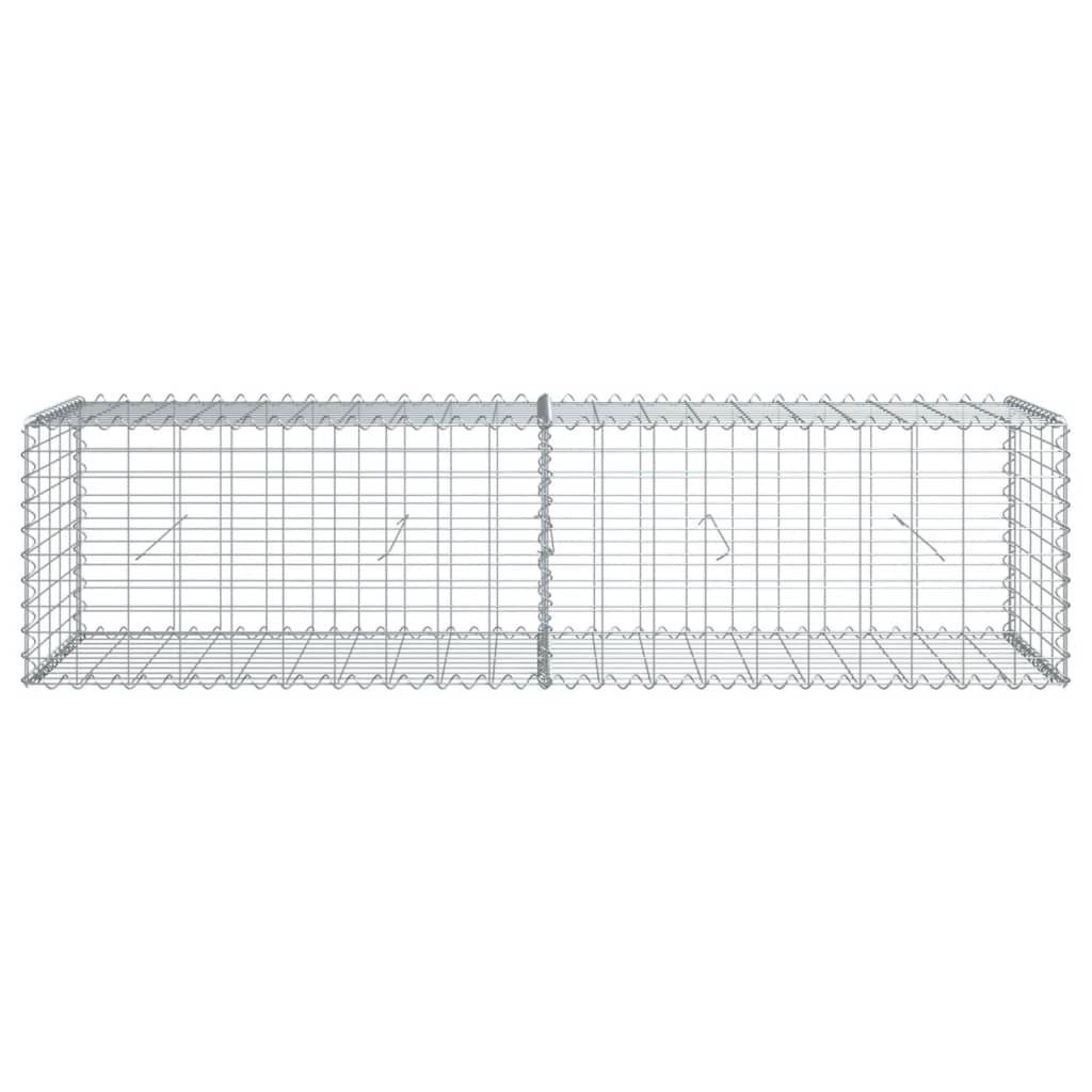 Cesto Gabbione Con Copertura 200x50x50 Cm Ferro Zincato