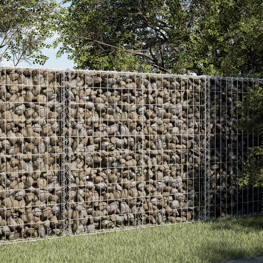 Cesto Gabbione Con Copertura 100x50x100 Cm In Ferro Zincato