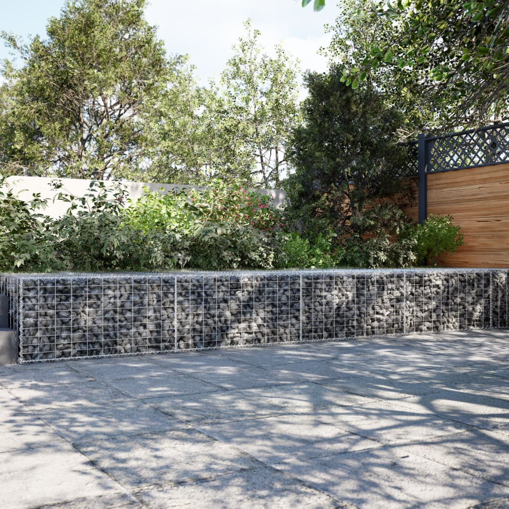 Cesto Gabbione Con Copertura 1200x100x50 Cm In Ferro Zincato