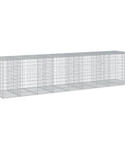 Cesto Gabbione Con Copertura 450x100x100 Cm In Ferro Zincato