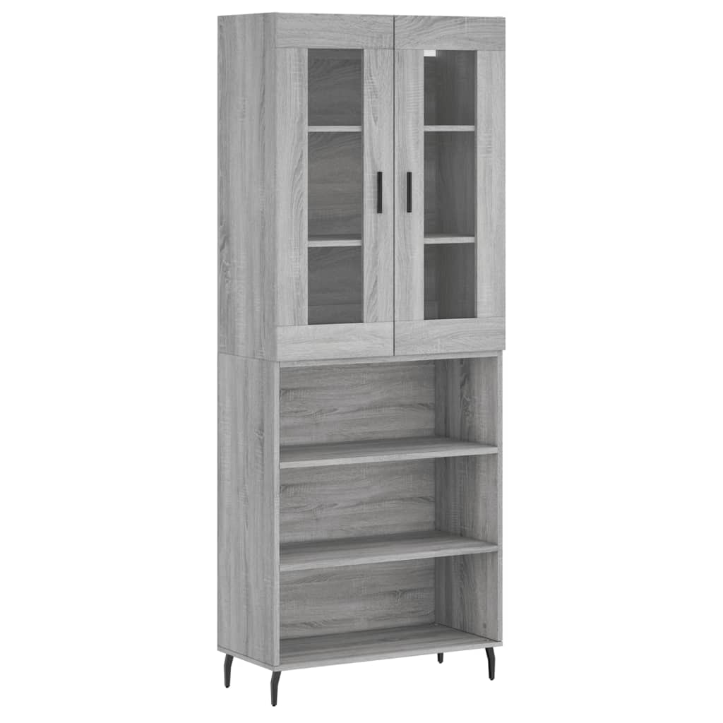 Credenza Grigio Sonoma 69,5x34x180 Cm In Legno Multistrato - Image 6