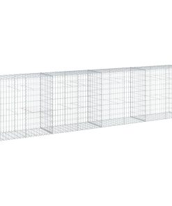 Cesto Gabbione Con Copertura 400x50x100 Cm In Ferro Zincato