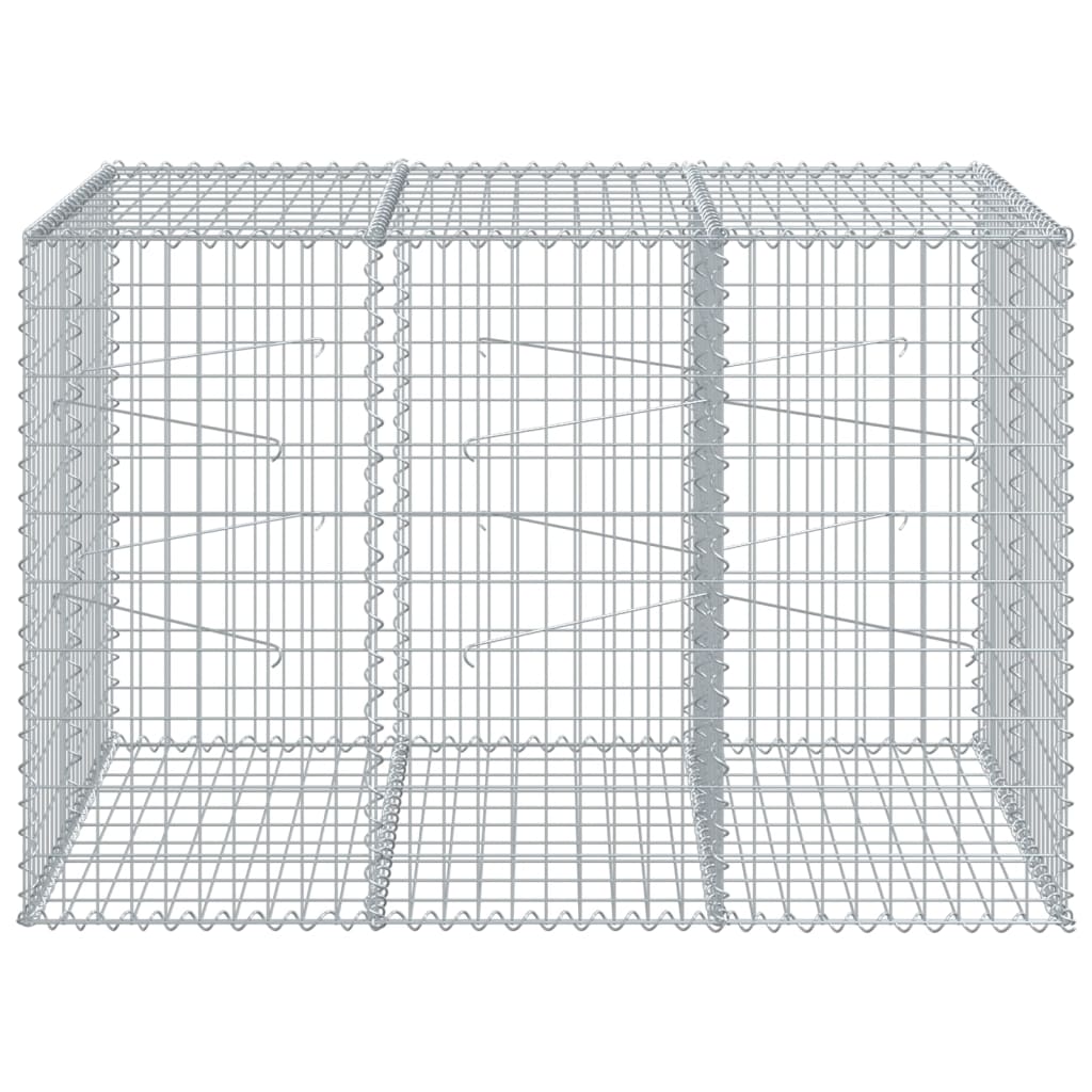 Cesto Gabbione Con Copertura 150x100x100 Cm In Ferro Zincato