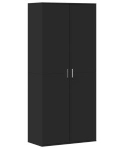 Scarpiera Nera 80x39x178 Cm In Legno Multistrato