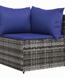 Divani Angolari Da Giardino Con Cuscini 2pz Polyrattan Grigio