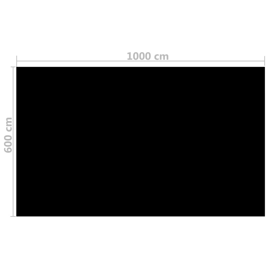 Copripiscina Rettangolare 1000x600 Cm In Pe Nero - Image 3