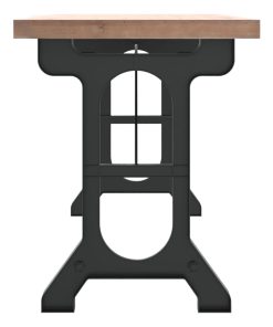 Tavolo Da Pranzo 110x65x82cm In Legno Massello Di Abete E Ferro