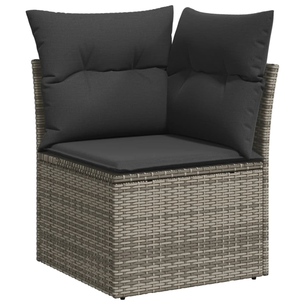 Set Divani Da Giardino 11 Pz Con Cuscini In Polyrattan Grigio - Image 5