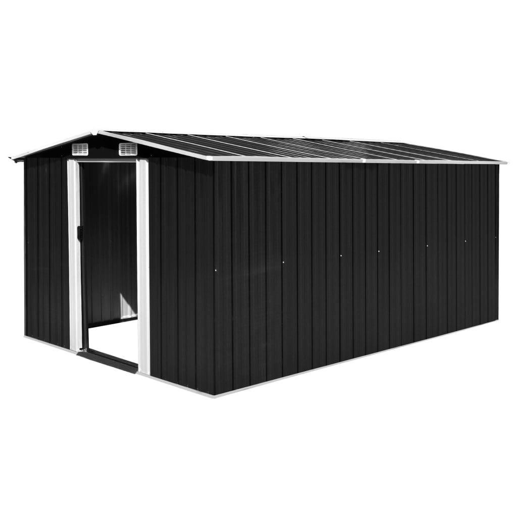 Casetta Da Giardino 257x392x181 Cm In Metallo Antracite