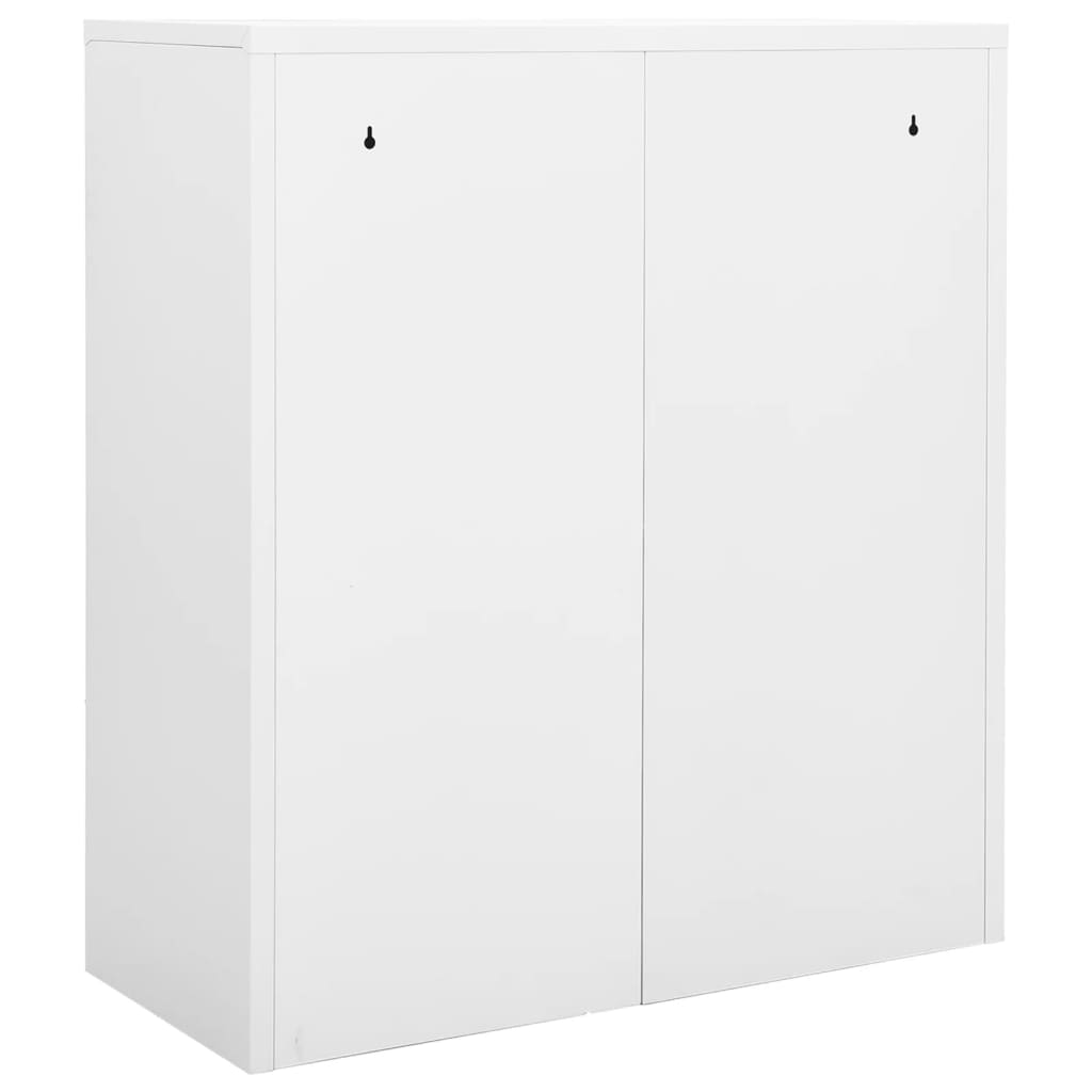 Armadio Per Ufficio Bianco 90x40x102 Cm In Acciaio - Image 6