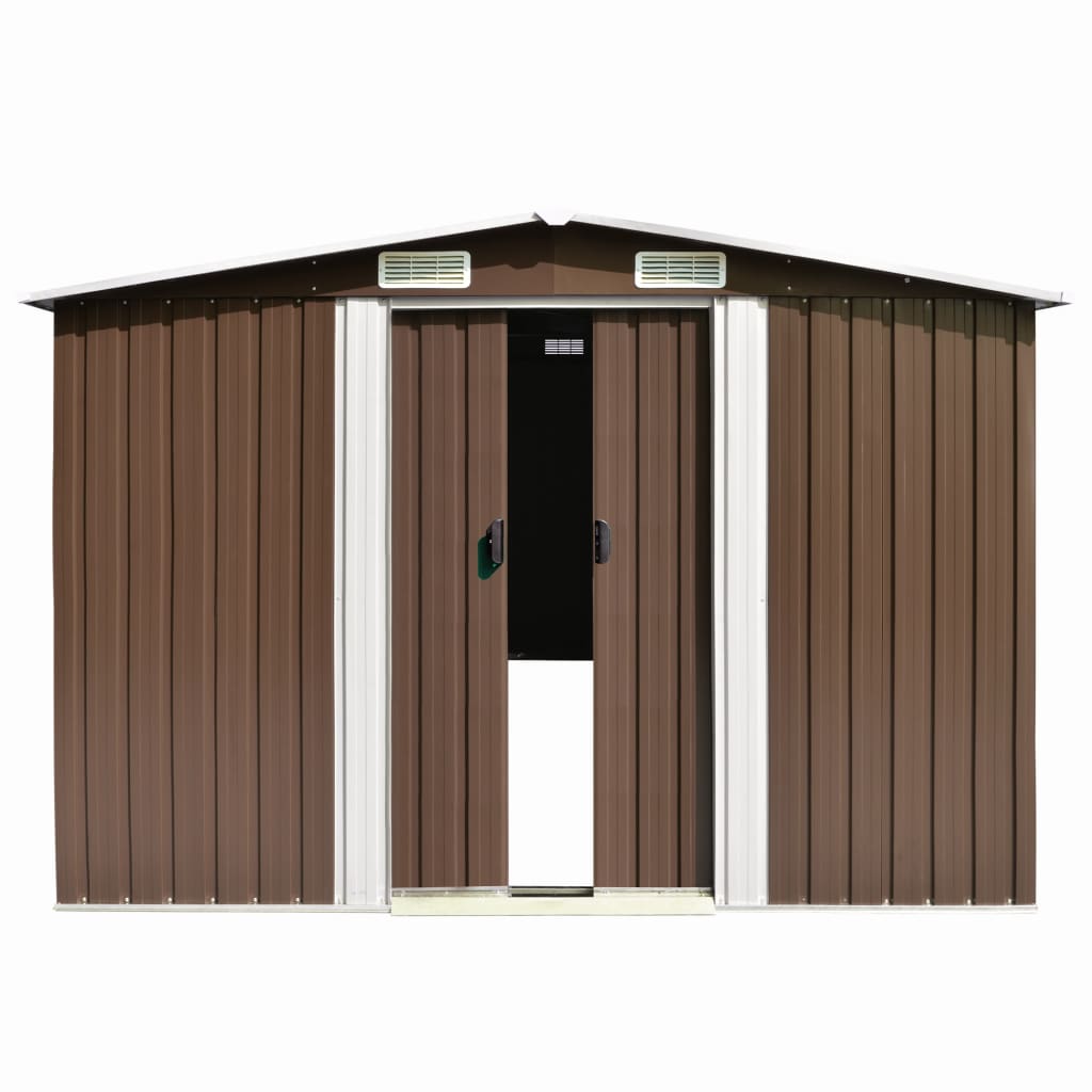 Casetta Da Giardino 257x298x178 Cm In Metallo Marrone - Image 6