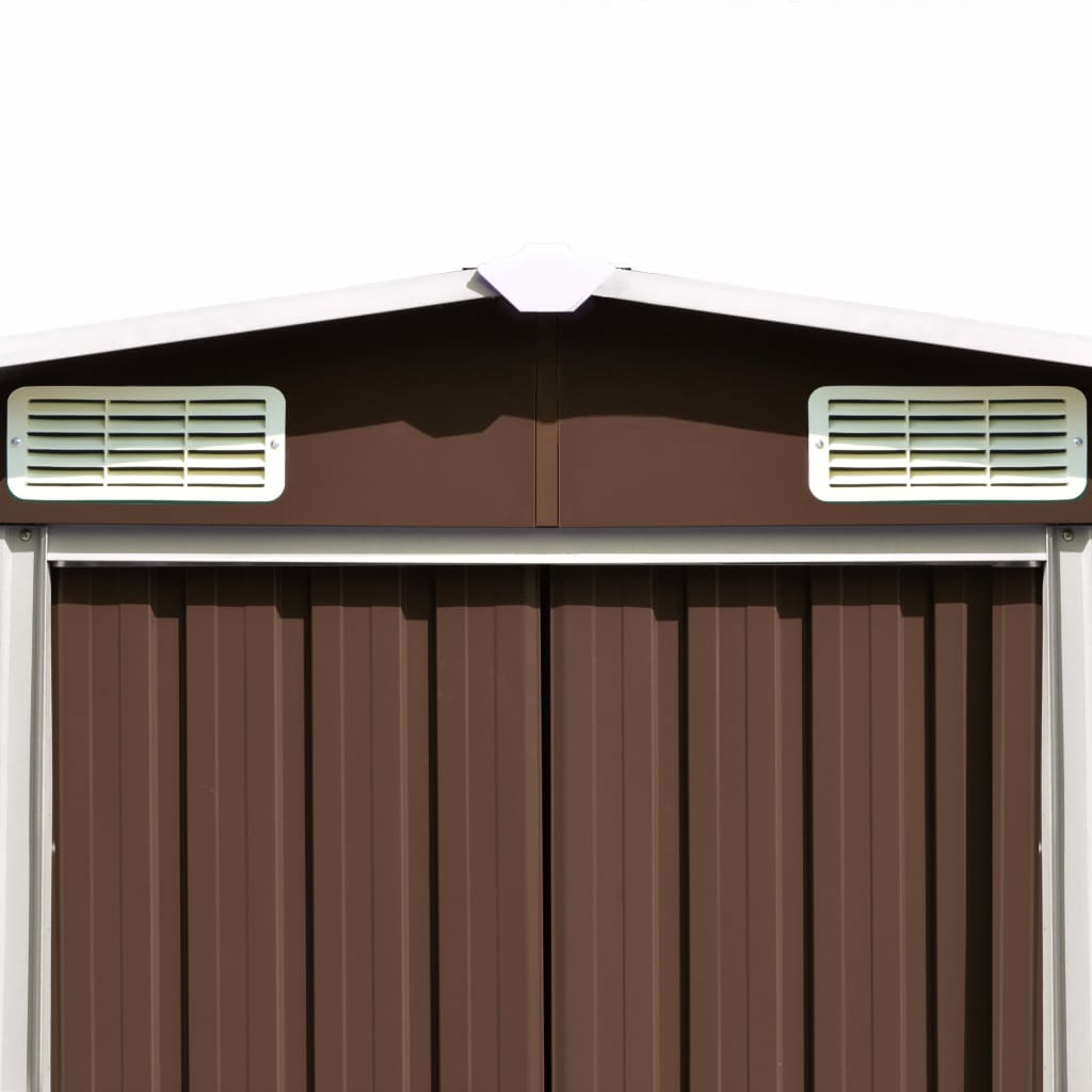 Casetta Da Giardino 257x298x178 Cm In Metallo Marrone - Image 3
