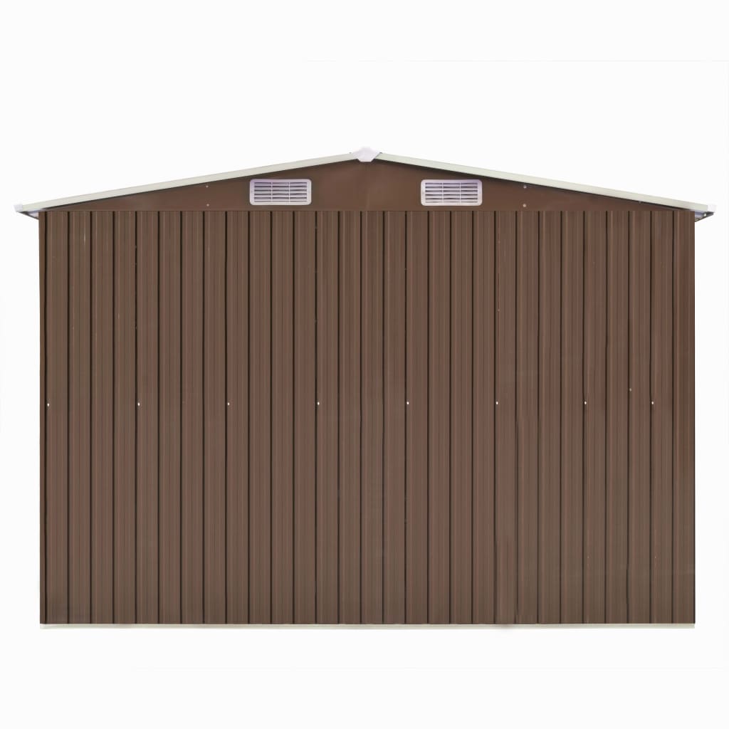 Casetta Da Giardino 257x298x178 Cm In Metallo Marrone - Image 5
