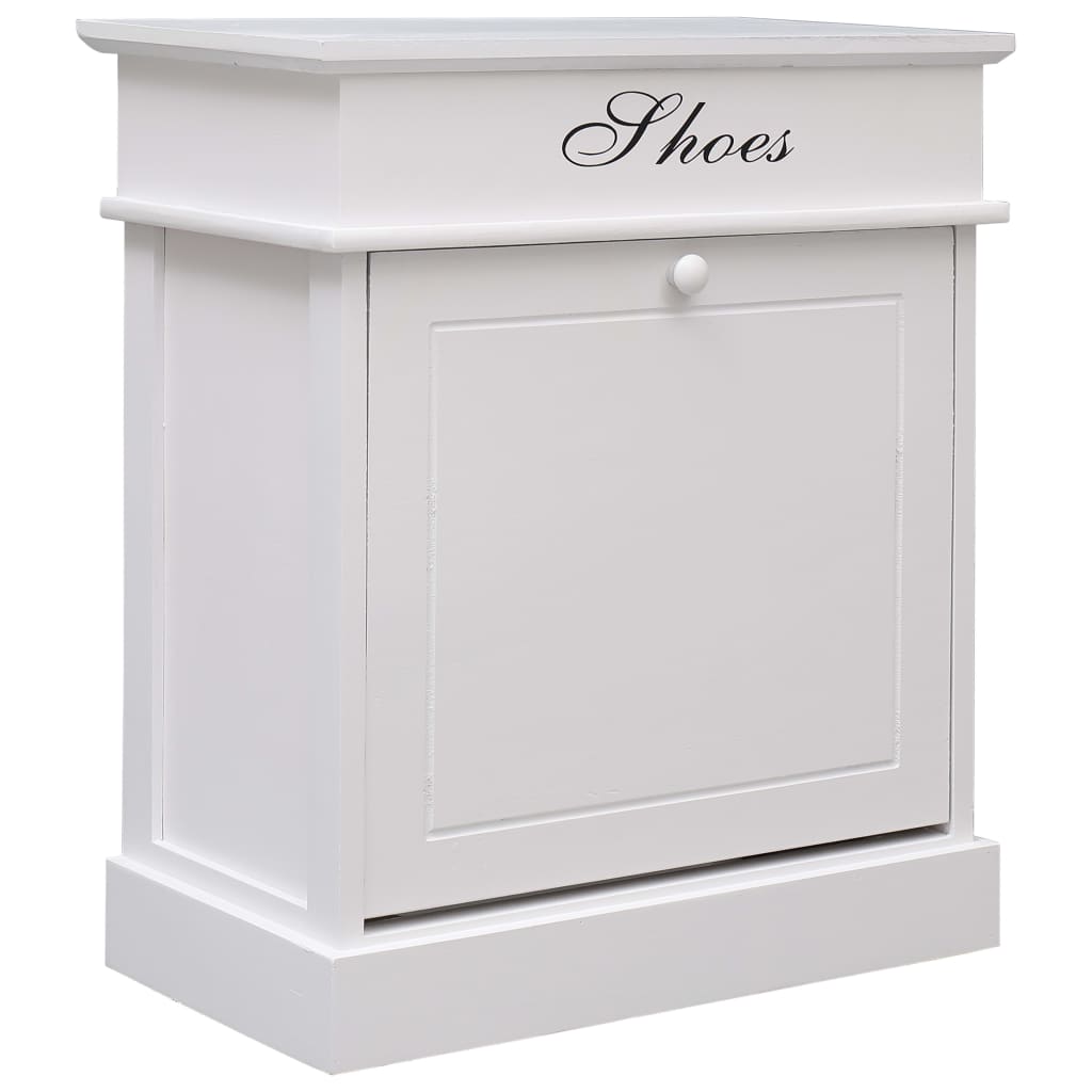 Scarpiera Bianca 50x28x58 Cm In Legno Di Paulownia - Image 6