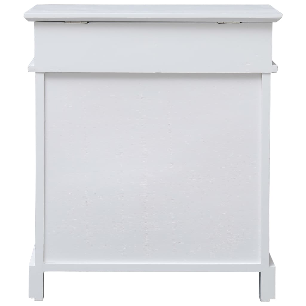 Scarpiera Bianca 50x28x58 Cm In Legno Di Paulownia - Image 3