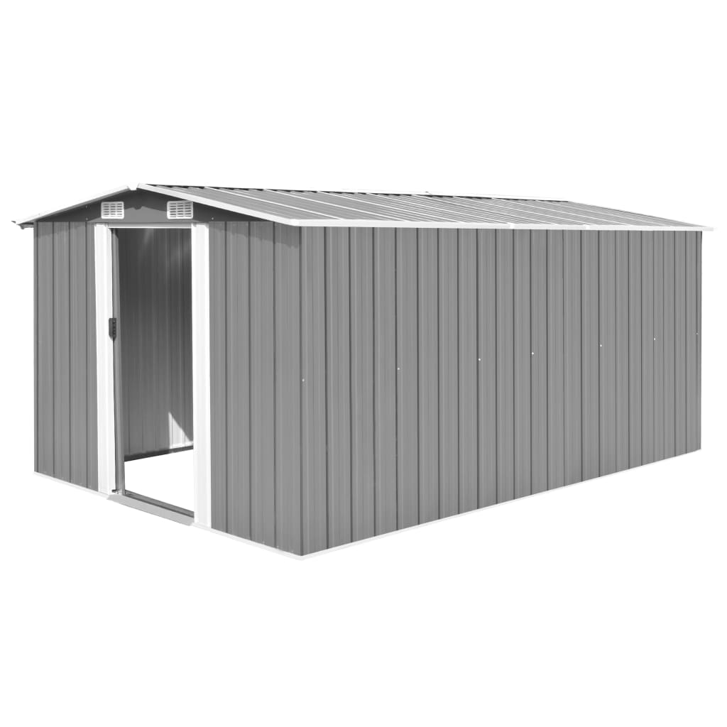 Casetta Da Giardino 257x392x181 Cm In Metallo Grigio