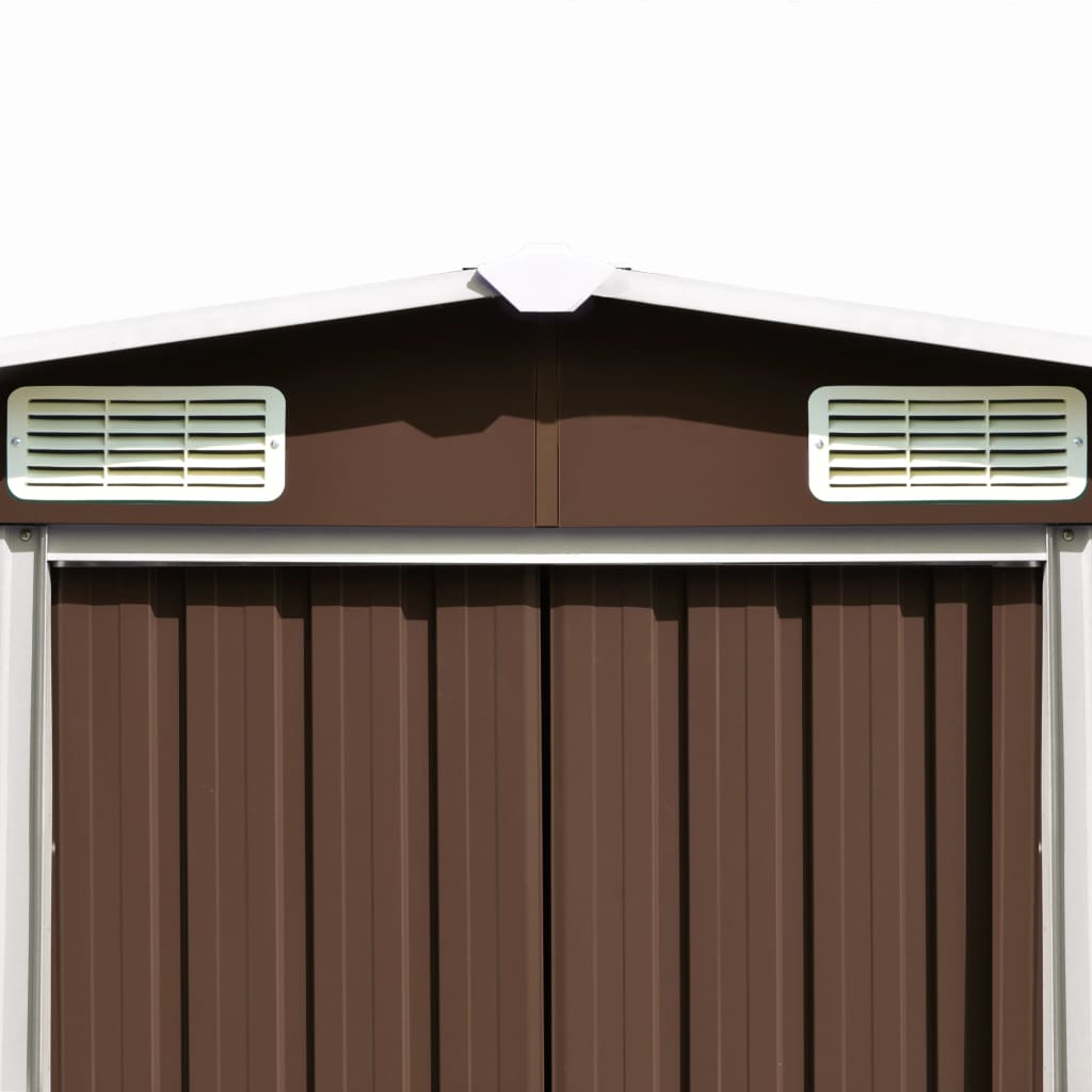 Casetta Da Giardino 257x489x181 Cm In Metallo Marrone - Image 4