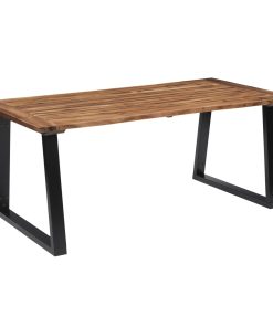 Tavolo Da Pranzo In Legno Massello Di Acacia 180x90 cm