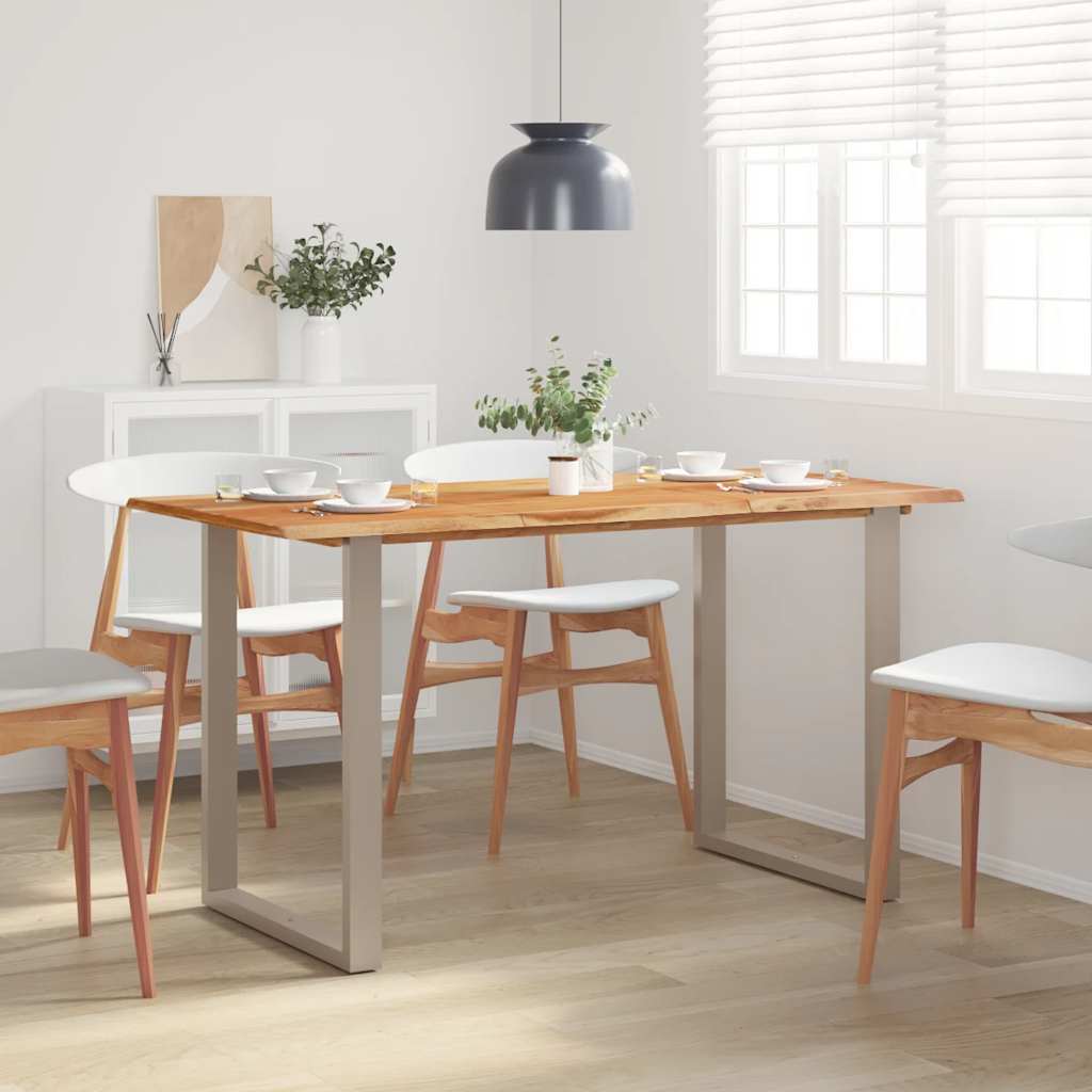 Tavolo Da Pranzo 140x70x76 Cm In Legno Massello Di Acacia