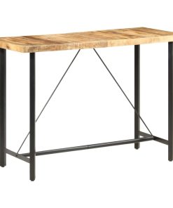 Tavolo Da Bar 150x70x107 Cm In Legno Ruvido Di Mango